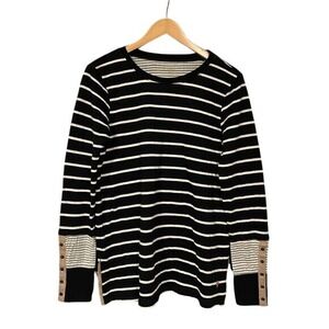 Hatley shirt NWOT‎ stripe black and white shirt buttons on sleeve size medium